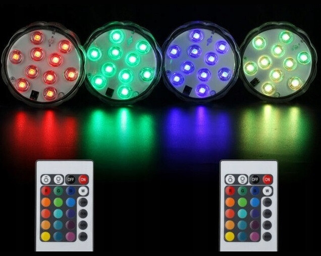 Zestaw kolorowych świateł LED Agua LED BASE 4 sztuki + 2 piloty