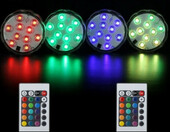 Zestaw kolorowych świateł LED Agua LED BASE 4 sztuki + 2 piloty – zdjęcie 1