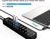 Rozgałęźnik HUB 11x USB + 4 porty Fast Charge 2.4A Atolla – zdjęcie 2
