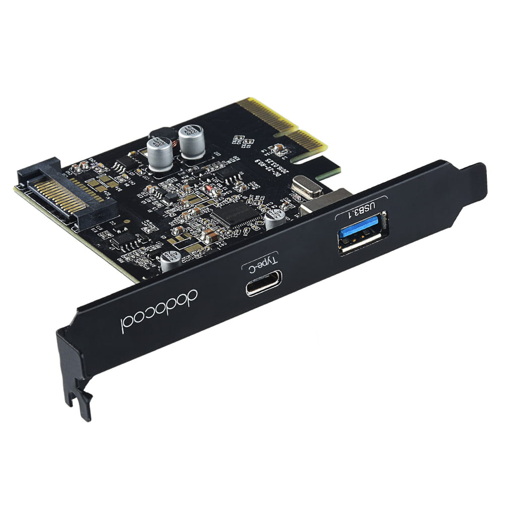 Karta PCIe Gen 2 USB 3.1 PORTY TYP-C TYP-A 10Gbp/s DODOCOOL DC22