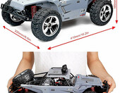 Zdalnie sterowany samochód TOZO Off-Road 1:12 50KM/H 4x4 2.4GHz szary – zdjęcie 1