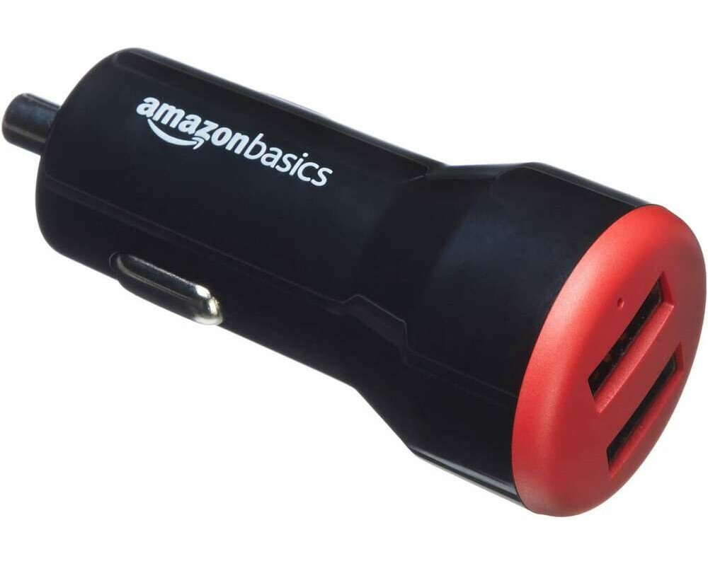 AmazonBasics 2-portowa ładowarka samochodowa USB Apple Android 4,8A 24W