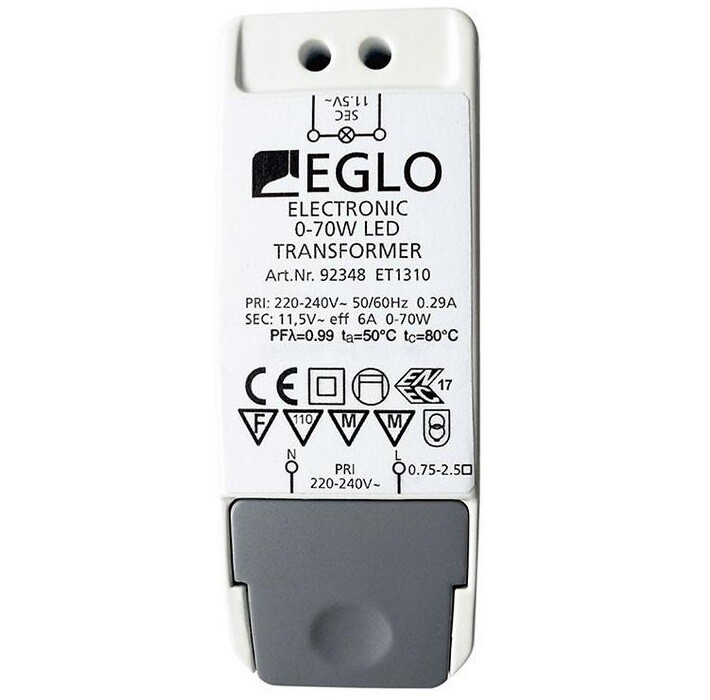 Transformator elektryczny EINBAUSPOT Eglo 70W 230V 11,5V AC