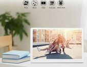 Cyfrowa ramka na zdjęcia 15.4 cali HD Zegar Kalendarz.  Biała – zdjęcie 2