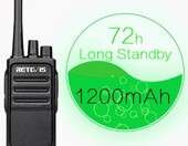 Krótkofalówka mini walkie talkie Retevis RT617 VOX czarna – zdjęcie 1