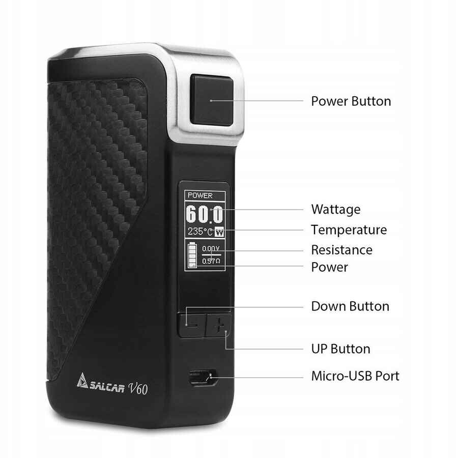 Salcar V60 60W TC BOX MOD czarny