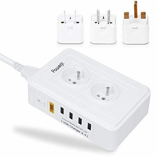 Podróżna listwa przeciwprzepięciowa Powerjc TDU45A001USB USB2,4A 2500W