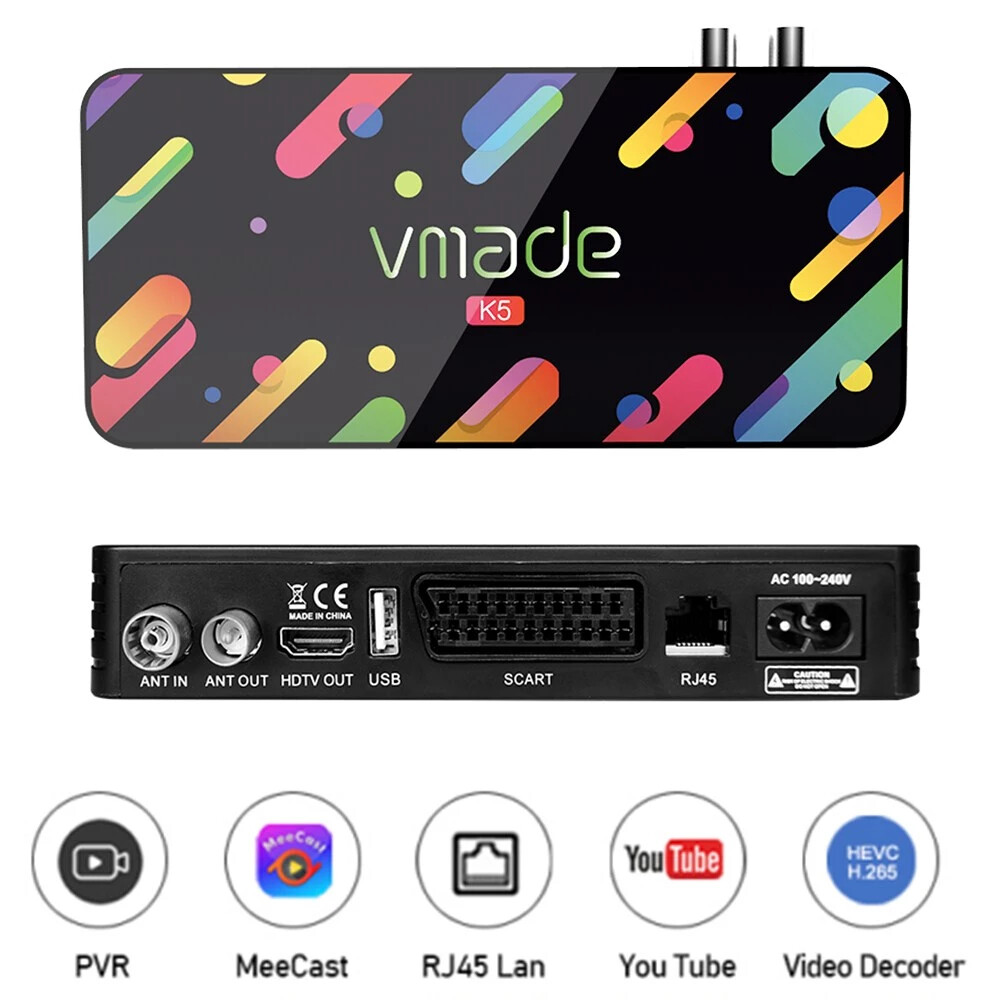 Naziemny odbiornik TV DVBT2 VMADE VP9 H.265 HEVC dekoder HDTV