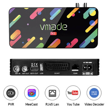 Naziemny odbiornik TV DVBT2 VMADE VP9 H.265 HEVC dekoder HDTV