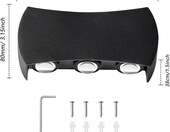 Kinkiet zewnętrzny 6W LED ciepły biały lampa ścienna 3000K IP65 – zdjęcie 4
