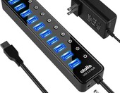 Zasilany koncentrator rozdzielacz HUB 10x USB 3.0 atolla 12V 2,5A – zdjęcie 1