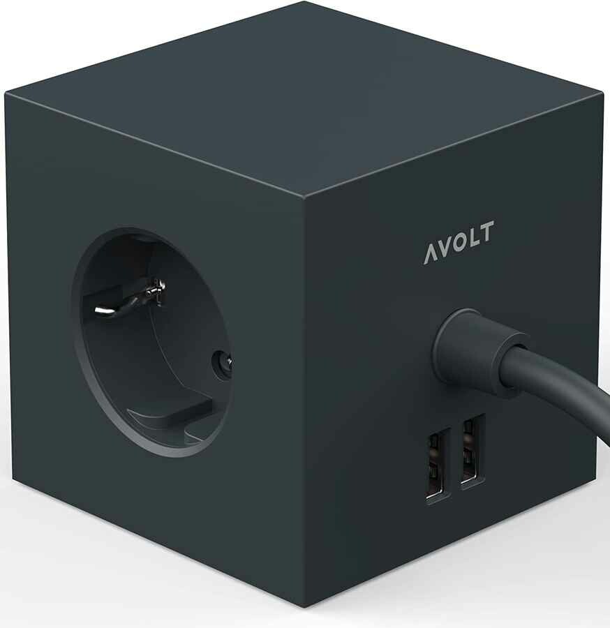 Gniazdko Avolt Square 1 Cube 3 gniazdami i 2 portami USB Stockholm