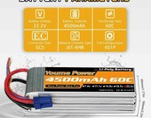 Akumulator dron samochód Youme 6S Lipo 22,2V 4500 mAh 60C – zdjęcie 3