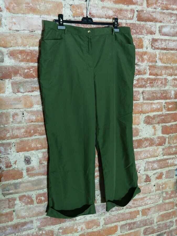 Przewiewne spodnie damskie zieleń Plus Size Casual W.E.A.R