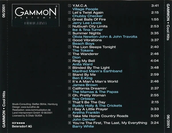 Płyta kompaktowa muzyka Gammon Perfumes Cool Hits CD
