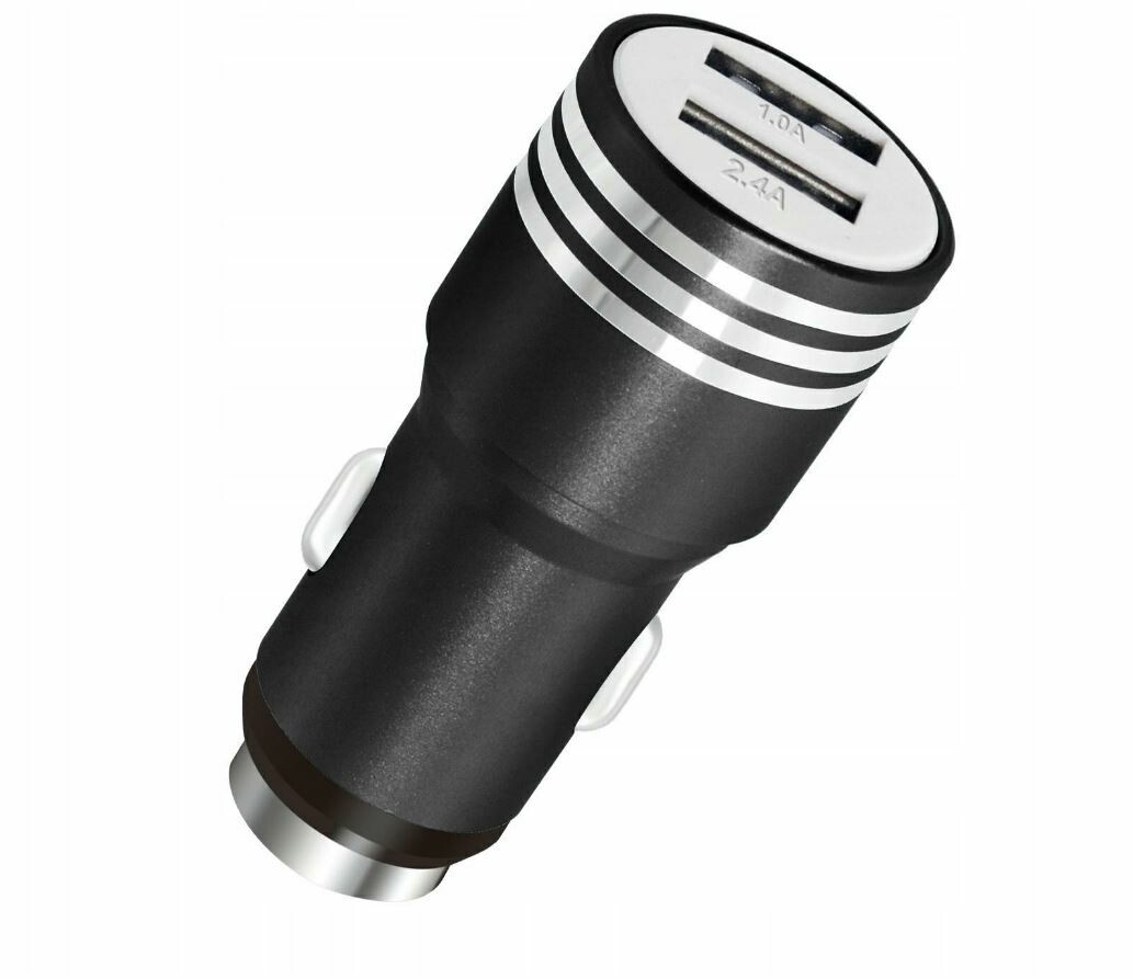 Ładowarka samochodowa 2-porty USB 2,4A 1A