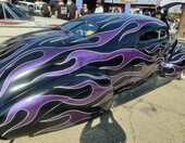 Fioletowe płomienie na czarnym kustomie – chopped coupe z lat 40. w pełnej krasie – zdjęcie 2