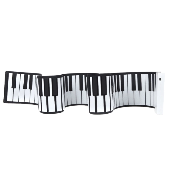 Silikonowe zwijane pianino MIDI 88 klawiszy biały