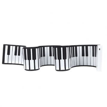 Silikonowe zwijane pianino MIDI 88 klawiszy biały