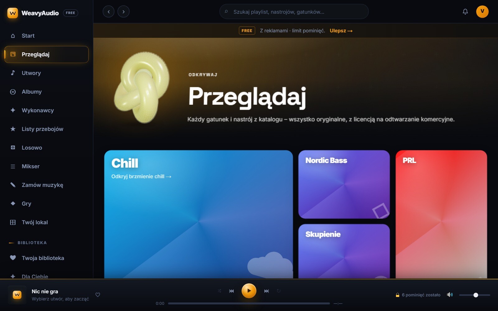 WeavyAudio – portal muzyczny i muzyka tła dla lokali bez tantiem
