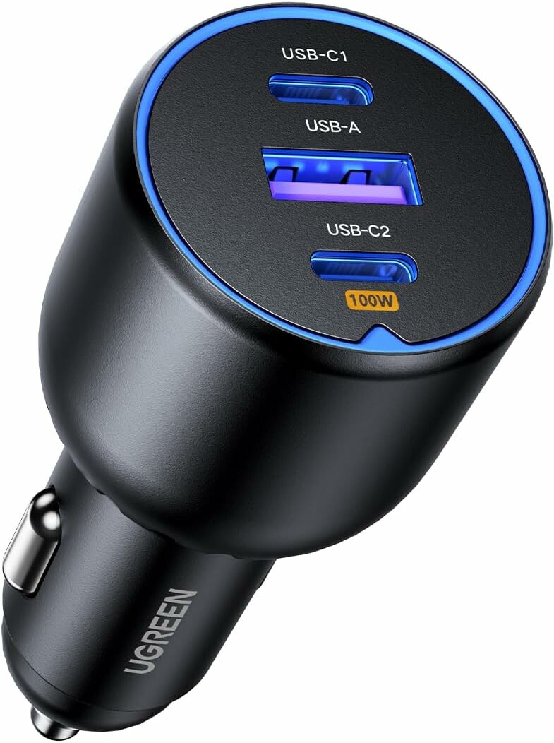 UGREEN CD293 – ładowarka samochodowa 130W, 3 porty USB-C/USB-A