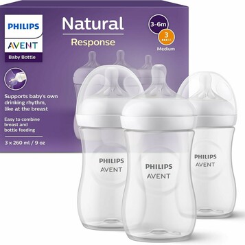 Philips Avent Natural Response SCY903/03 – 3 butelki 260 ml, białe
