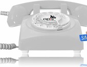 Opis 60s Mobile – telefon retro z kartą SIM, obrotowa tarcza, biały – zdjęcie 5
