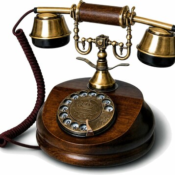 Opis 1921 Cable Model A – retro telefon stacjonarny z drewna i mosiądzu