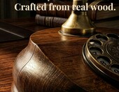 Opis 1921 Cable Model A – retro telefon stacjonarny z drewna i mosiądzu – zdjęcie 2