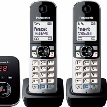 Panasonic KX-TG6824GA – telefon bezprzewodowy DECT, 4 słuchawki, sekretarka
