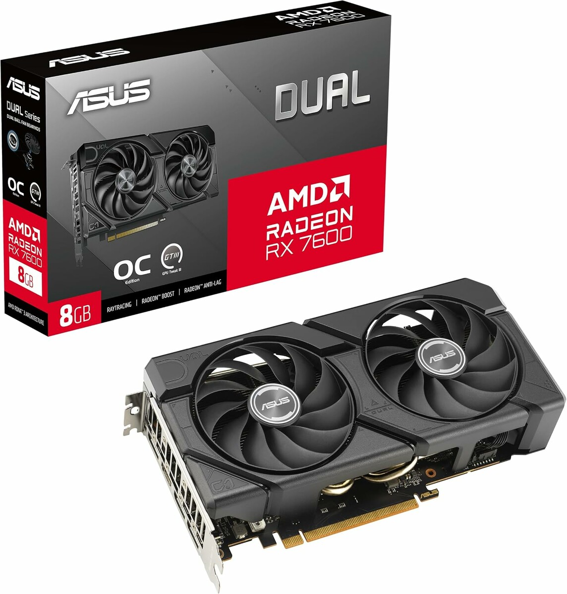 Karta graficzna Asus Dual Radeon RX 7600, stan: nowy
