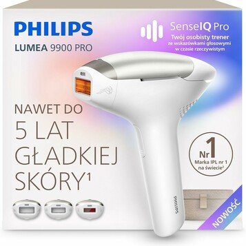 Philips Lumea 9900 Pro IPL BRC331/00 – depilator światłem, 3 nasadki, biały