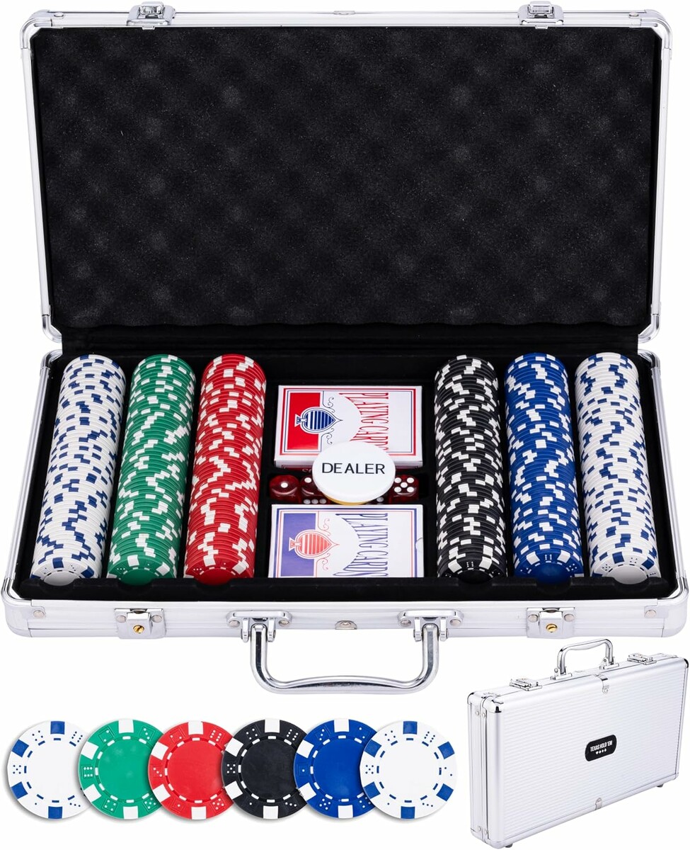 Komplet pokerowy 300 żetonów w walizce Engelhart (stan nowy)