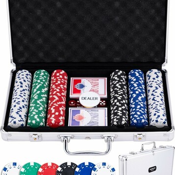 Komplet pokerowy 300 żetonów w walizce Engelhart (stan nowy)