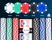 Komplet pokerowy 300 żetonów w walizce Engelhart (stan nowy) – zdjęcie 2