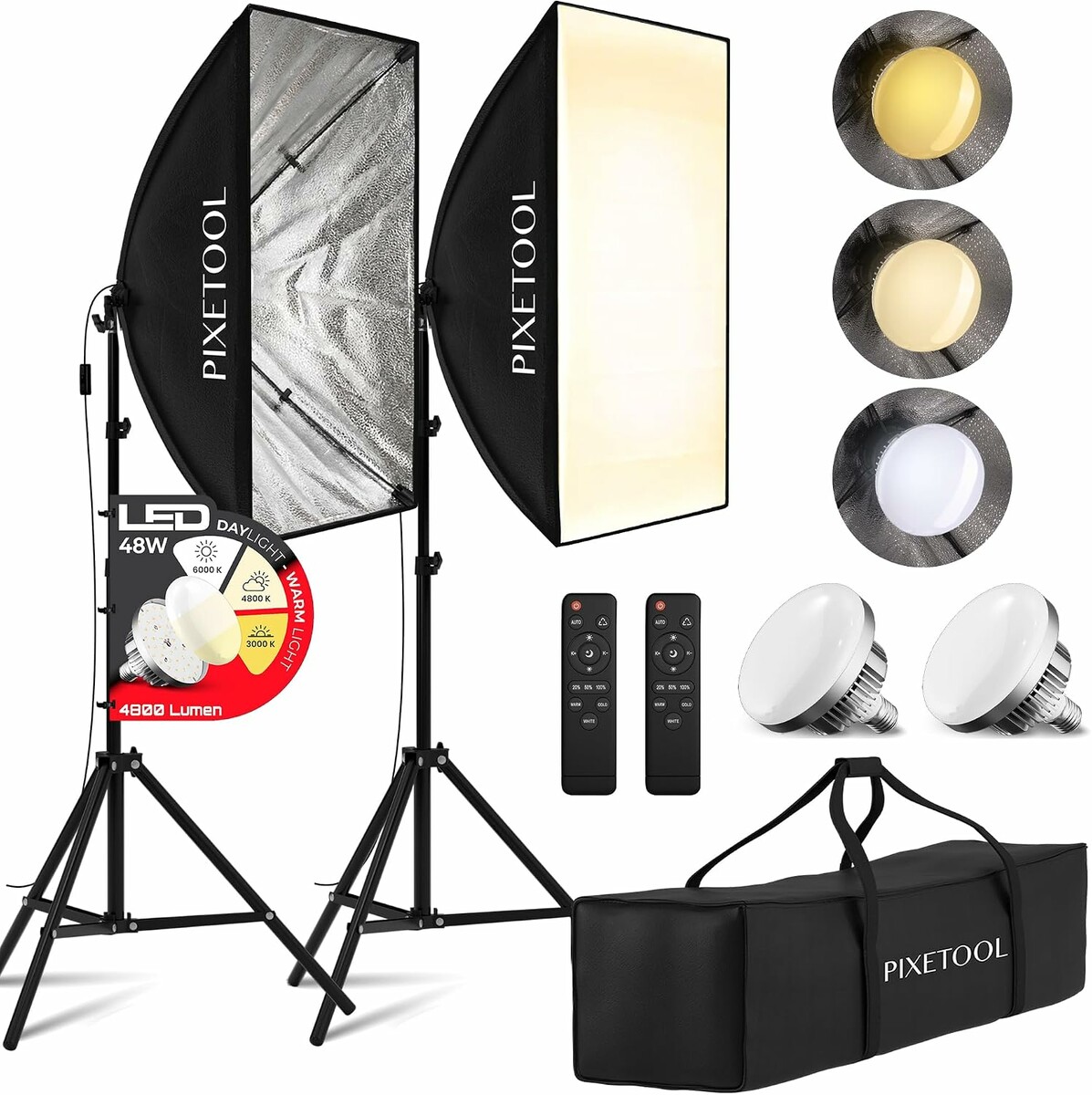Cm z lampami LED 4800 lm Pixetool Zestaw 2x (stan nowy)