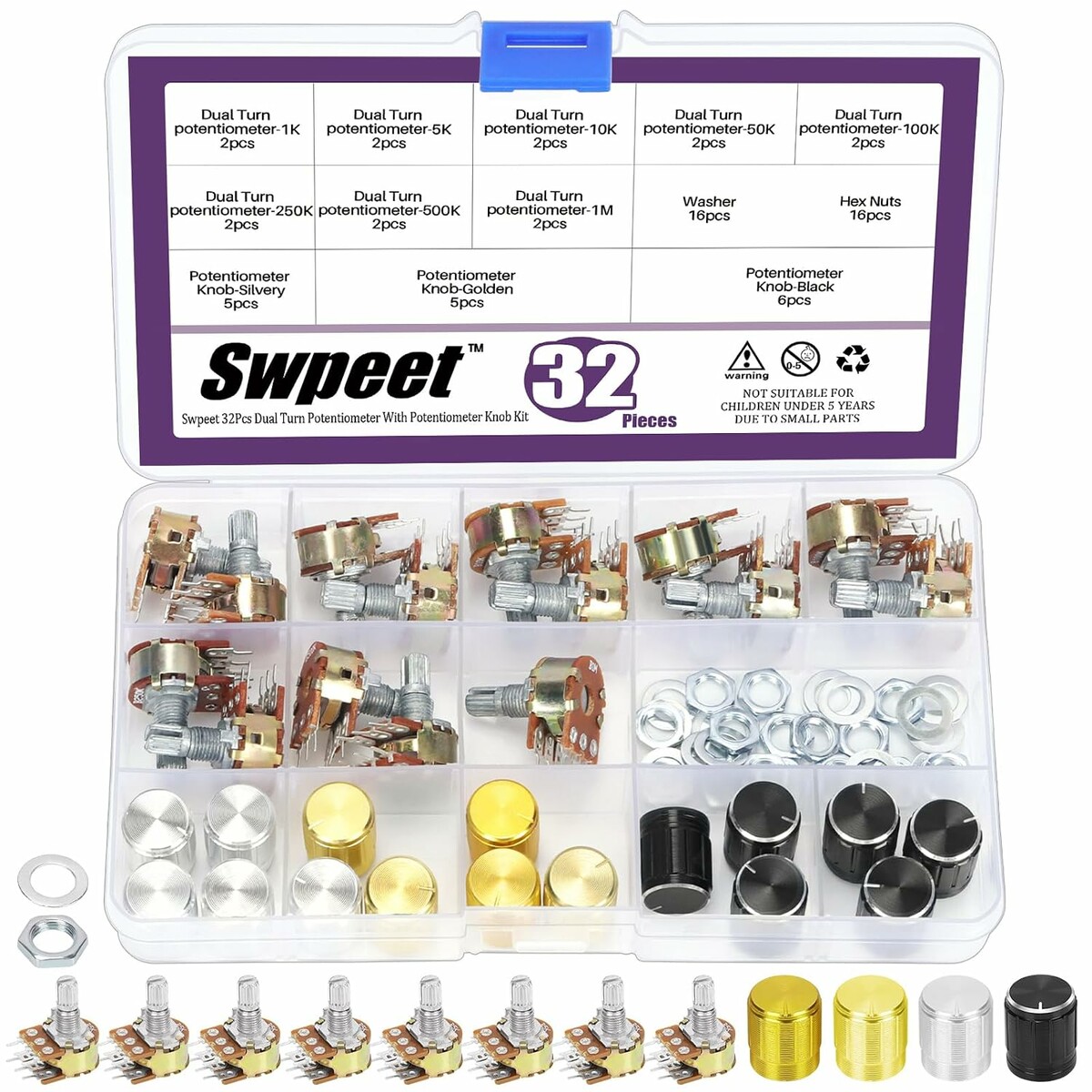 Potencjometry audio WH148 8 wartości Swpeet (stan nowy)