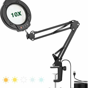 Lupa na stojaku z LED 10x WISYOK, stan: nowy