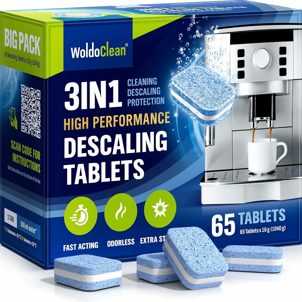 Tabletki odkamieniające 3w1 WoldoClean (stan nowy)