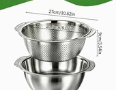 Komplet 2 cedzaków ze stali nierdzewnej NCOALE (stan nowy) – zdjęcie 2