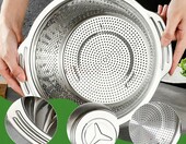 Komplet 2 cedzaków ze stali nierdzewnej NCOALE (stan nowy) – zdjęcie 3