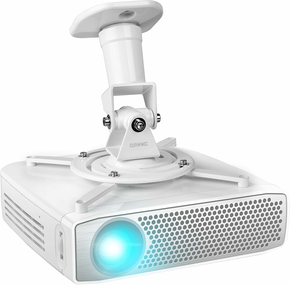 Duronic PB07XB uchwyt sufitowy do projektora, obrót 360°, biały