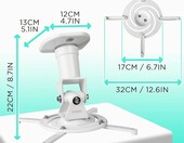 Duronic PB07XB uchwyt sufitowy do projektora, obrót 360°, biały – zdjęcie 2