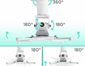 Duronic PB07XB uchwyt sufitowy do projektora, obrót 360°, biały – zdjęcie 3