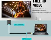 Kabel DisplayPort do VGA XMSJSIY 1,8 m – przejściówka do monitora – zdjęcie 4