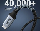 Przedłużacz USB-C UGREEN 1 m – 4K 60Hz wideo, 100W, 10 Gbps – zdjęcie 4