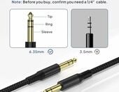 Elebase kabel instrumentalny TRS 6,35 mm 3 m, zestaw 2 szt. – zdjęcie 3