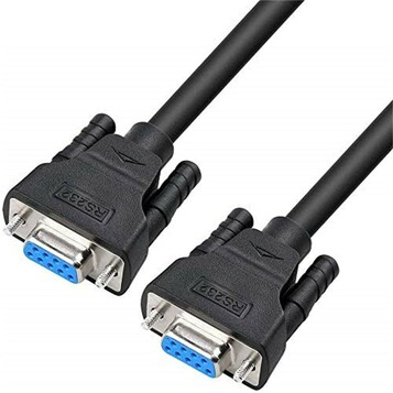 Przewód Null Modem DB9 RS232 DTECH, 5 m, czarny – stan: nowy