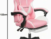 Krüger&Matz GX-150 Fotel gamingowy z masażem - różowy, ekoskóra – zdjęcie 2
