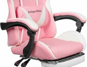 Krüger&Matz GX-150 Fotel gamingowy z masażem - różowy, ekoskóra – zdjęcie 4